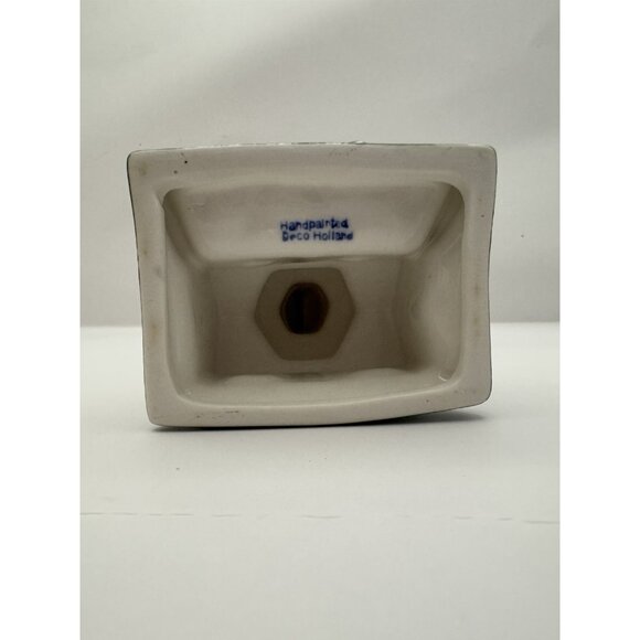 Delft Blue Handpainted Holland Souvenir Ceramic Windmill With Girl Shoe 5” - Picture 6 of 8